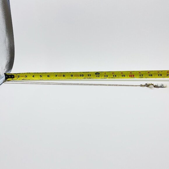 LOFT Marbled Charm Necklace Gold Tone Faceted Bead Tassel Classic Career Work - Picture 7 of 7